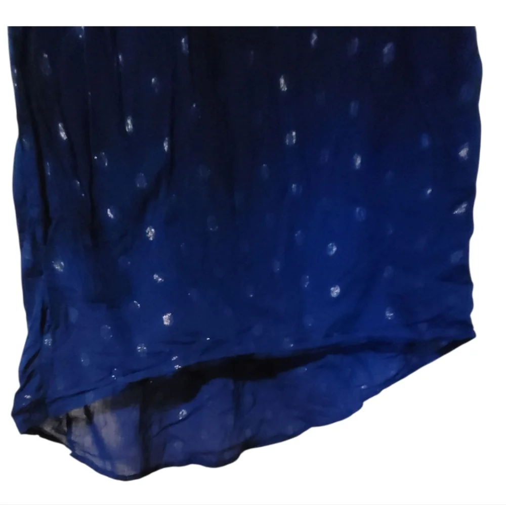 Old Navy 100% Cotton Bright Cobalt Blue and Silver Sleeveless Dress Size 8